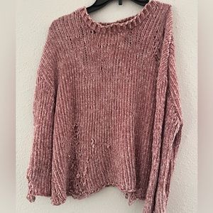Main Strip Sweater. Large/Light pink.